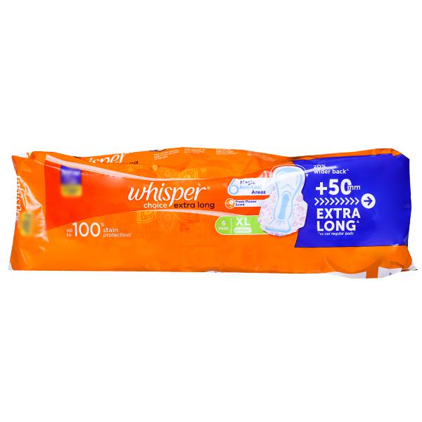 Whisper Choice Extra Long 6 Pads